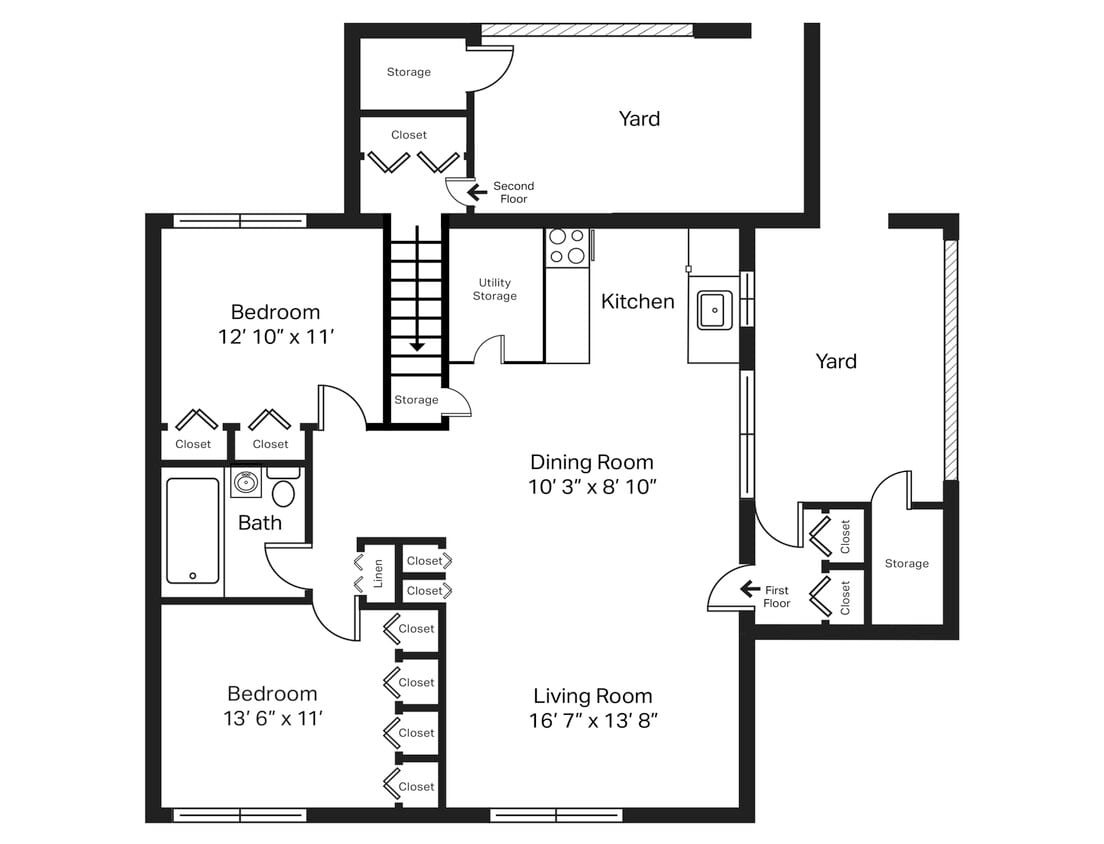 Floor Plan - Income-Based Two Bedroom