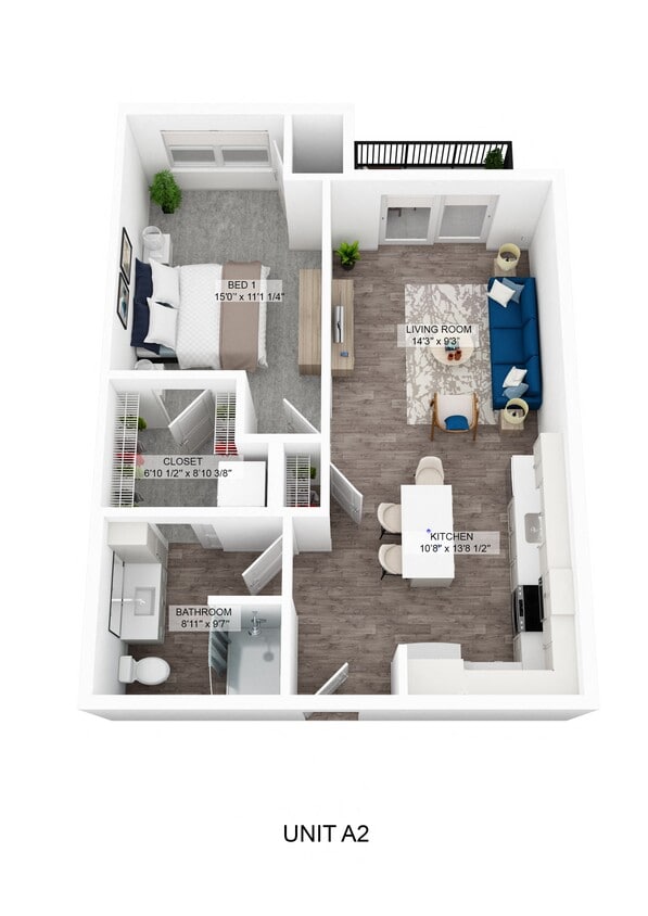 Floor Plan - Toboggan - 1 Bedroom 60% & 70%