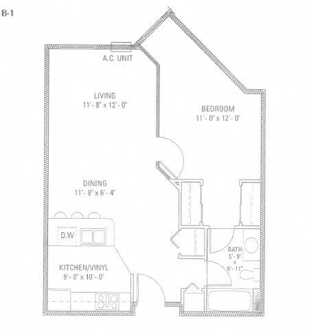 Floor Plan - One Bedroom