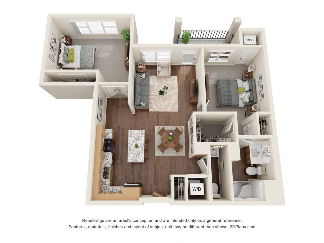 Floor Plan - Two Bedroom G - 60%