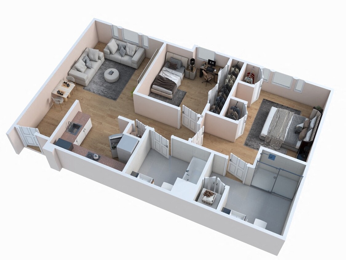Floor Plan - 2 Bed 2 Bath - Pebble Beach