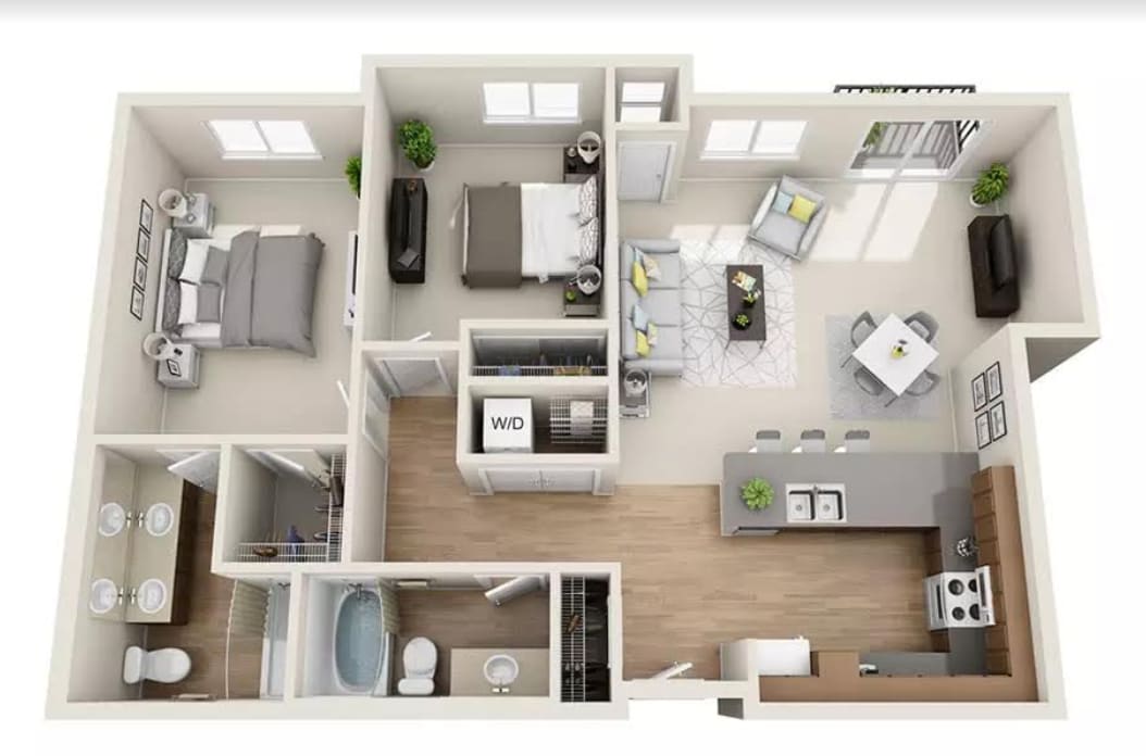 Floor Plan - 2x2 - D4.3