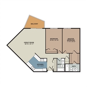 Floor Plan - 2C - 2 Bedroom Large