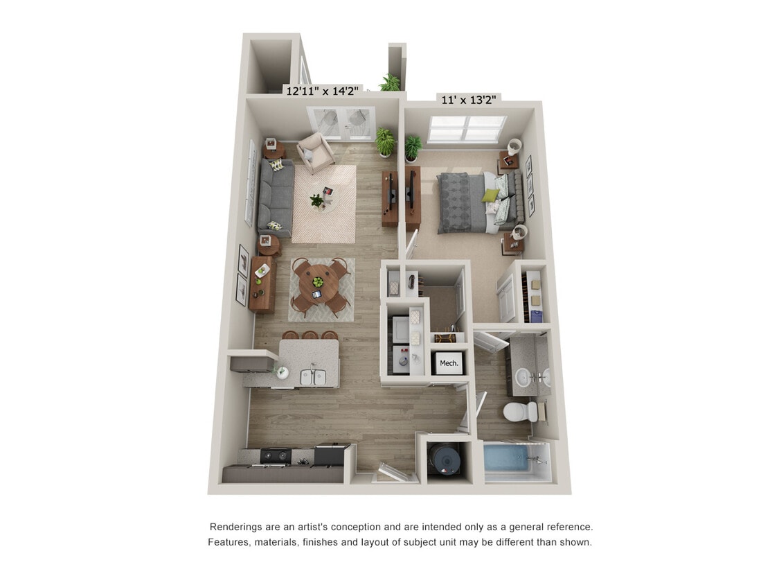 Enderly - 1 Bed, 1 Bath, 815-826 sq. ft. - Enderly