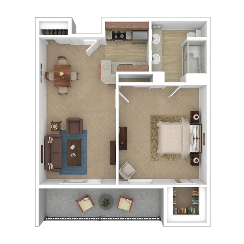 Floor Plan - One Bedroom D Plus