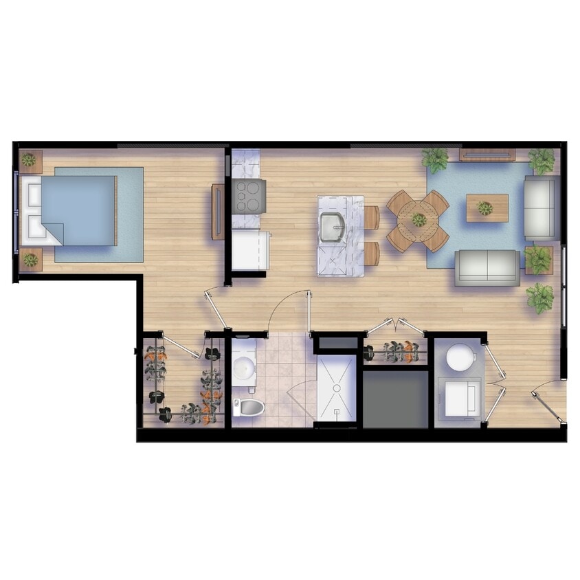 Floor Plan - 1 Bedroom L-1