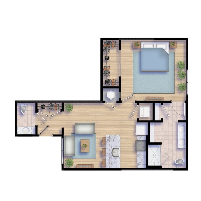 Floor Plan - 1 Bedroom L-10