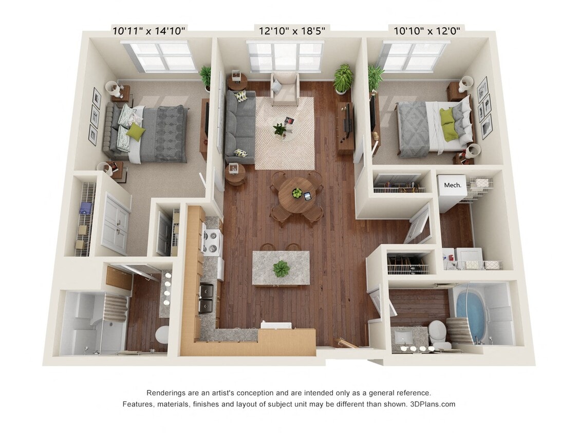 Floor Plan - Two Bedroom 2B