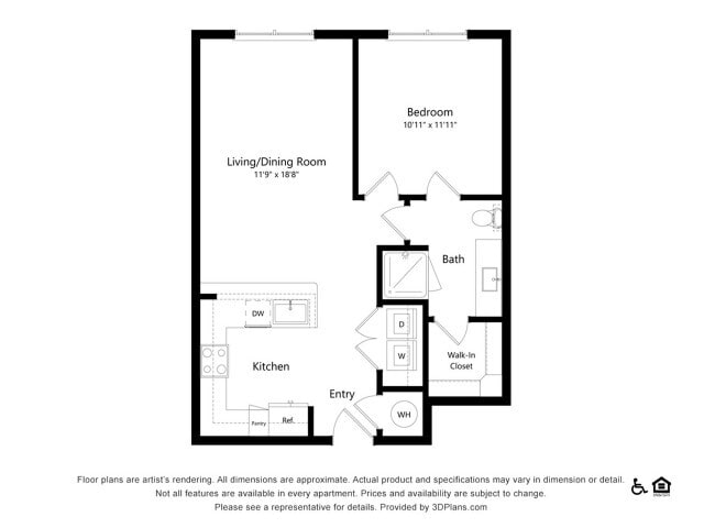A2D | 1 bed 1 bath | 711 sq ft - A2D