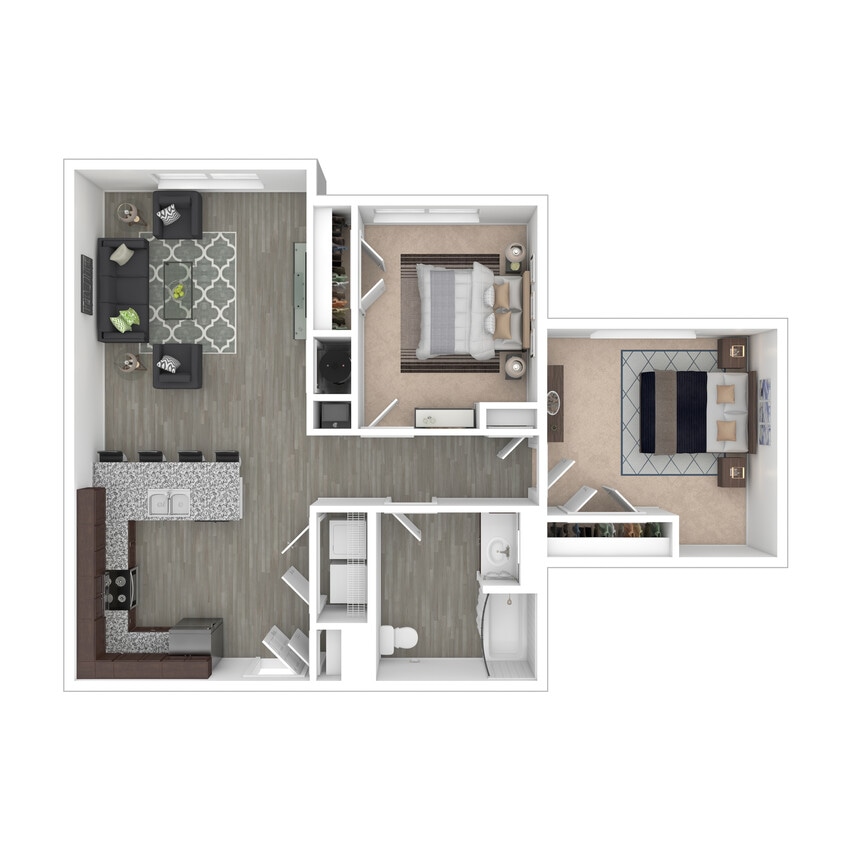2 Bedroom, 1 Bath, 962 sq. ft. - 2 Bedroom, 1 Bath