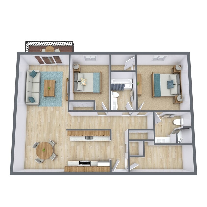 Floor Plan - Two Bedroom 22B