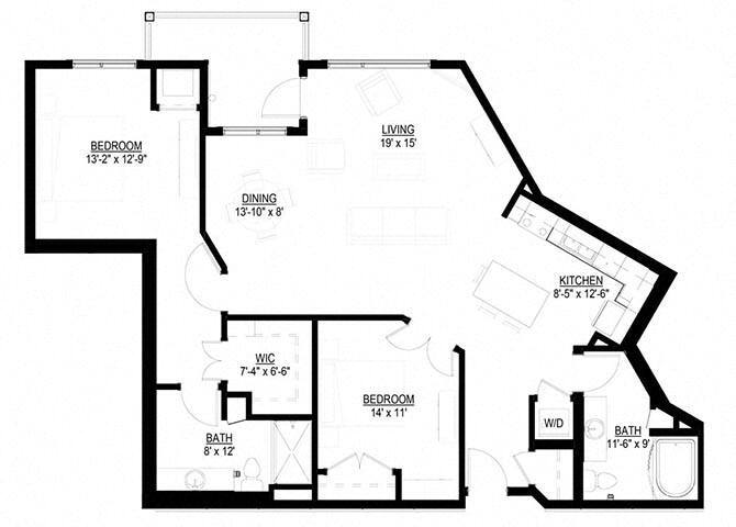 Floor Plan - Two Bedroom J