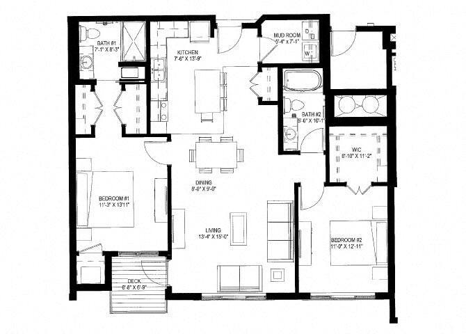 Floor Plan - Two Bedroom M