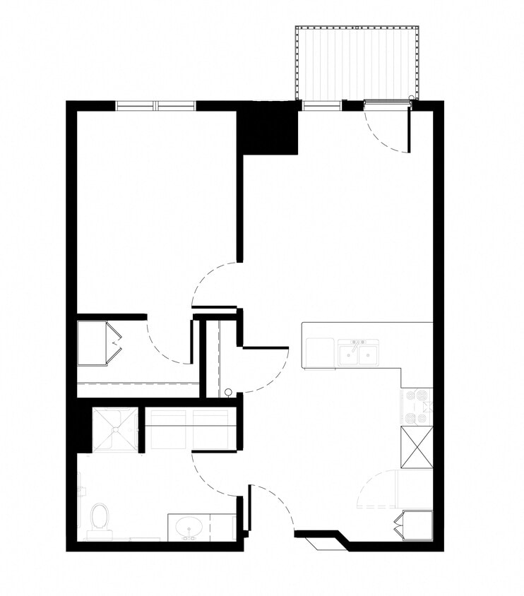 Floor Plan - One Bedroom - Accessible and Type A
