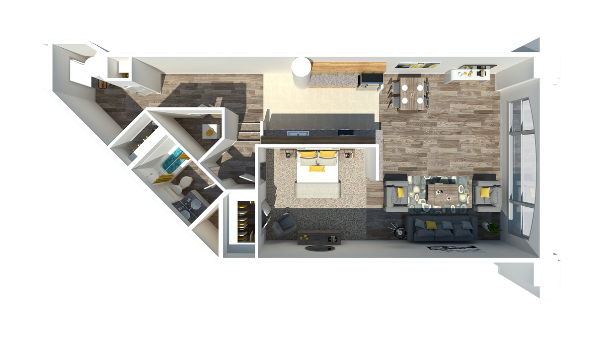 One Bedroom 876 Square Feet - 1 Bedroom 1 Bath