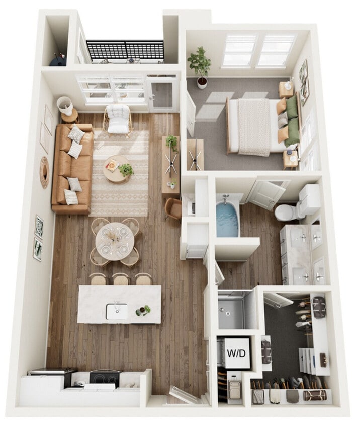 Floor Plan - 1 Bed 1 Bath