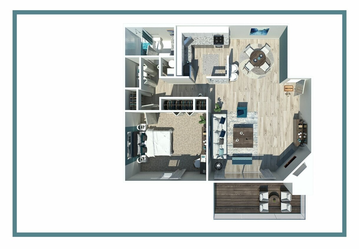 One Bedroom Floorplan - 1 Bedroom 1 Bath 815