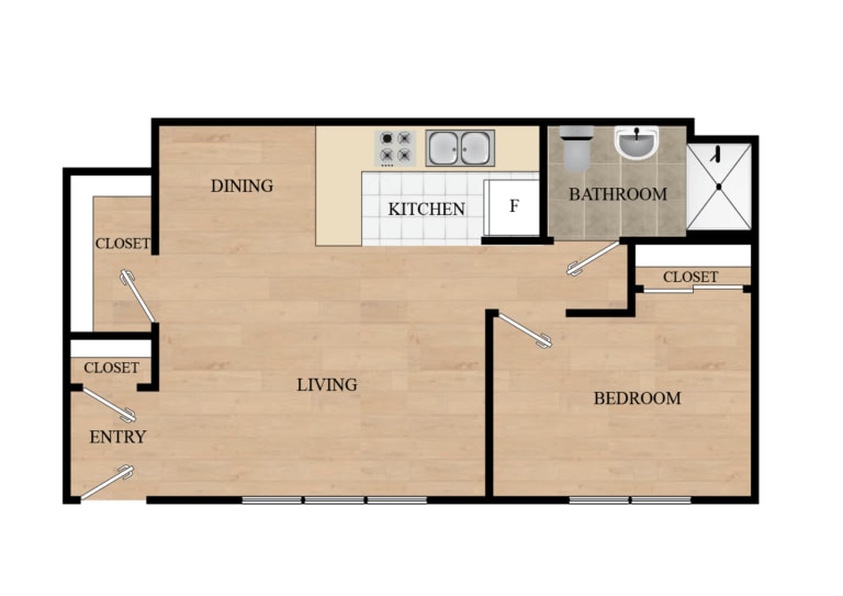 Floor Plan - 1 Bedroom A