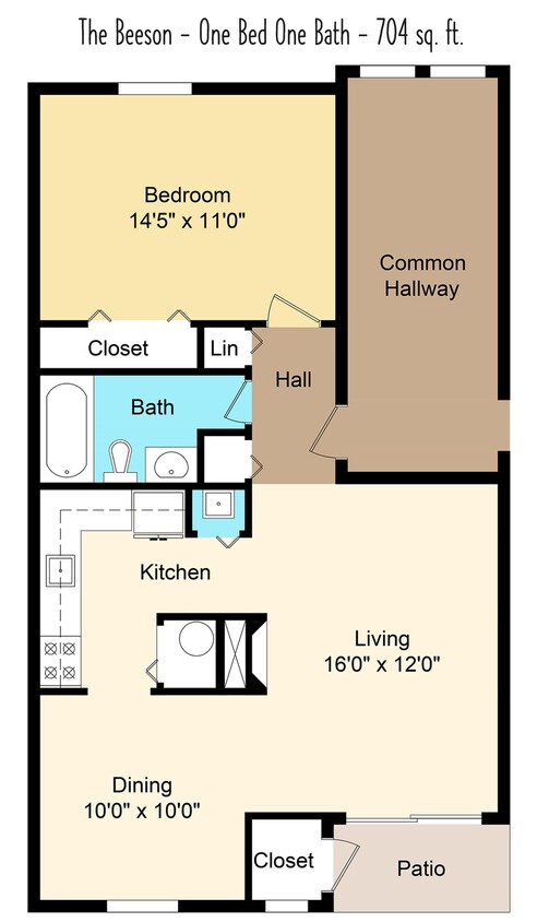 Floor Plan - One Bedroom One Bath