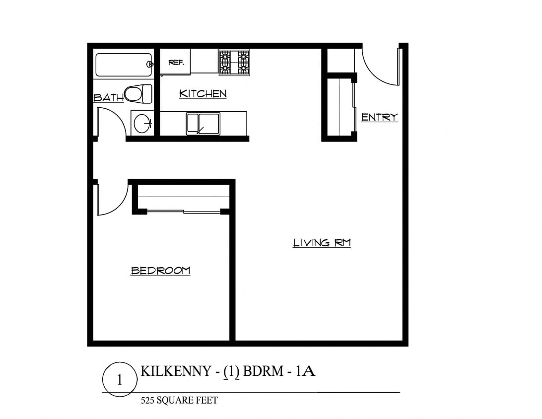 Floor Plan - One Bedroom 1A