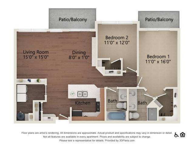 Torrey | 2 bed 2 bath | 1266 sq ft - Torrey
