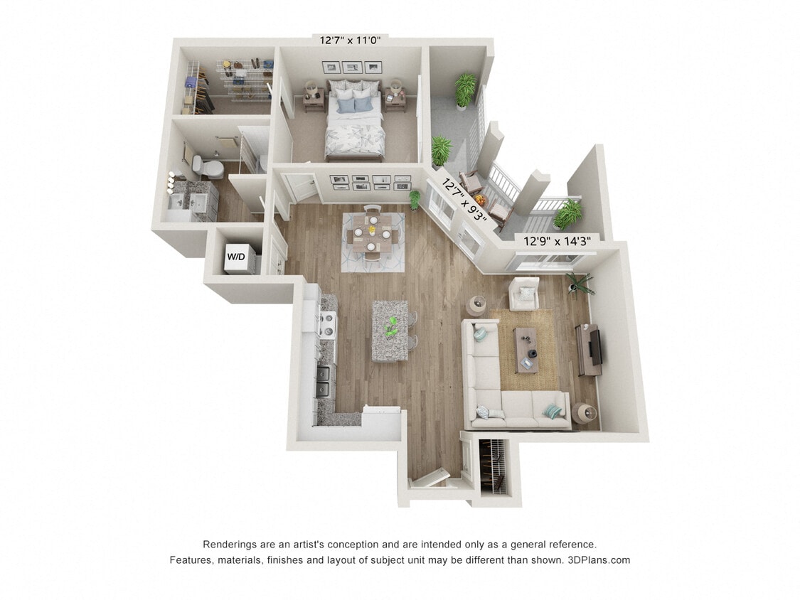 Floor Plan - One Bedroom C