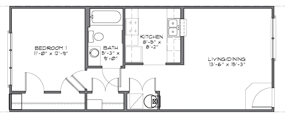 1BR/1BA - The Dogwood