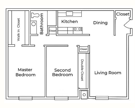 Floor Plan - 2 Bedroom - NO AVAILABILITY 