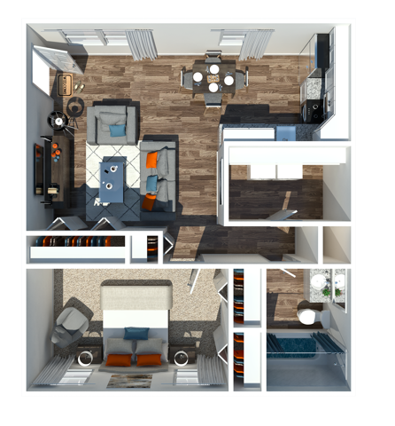 One Bedroom One Bathroom - 1 Bedroom