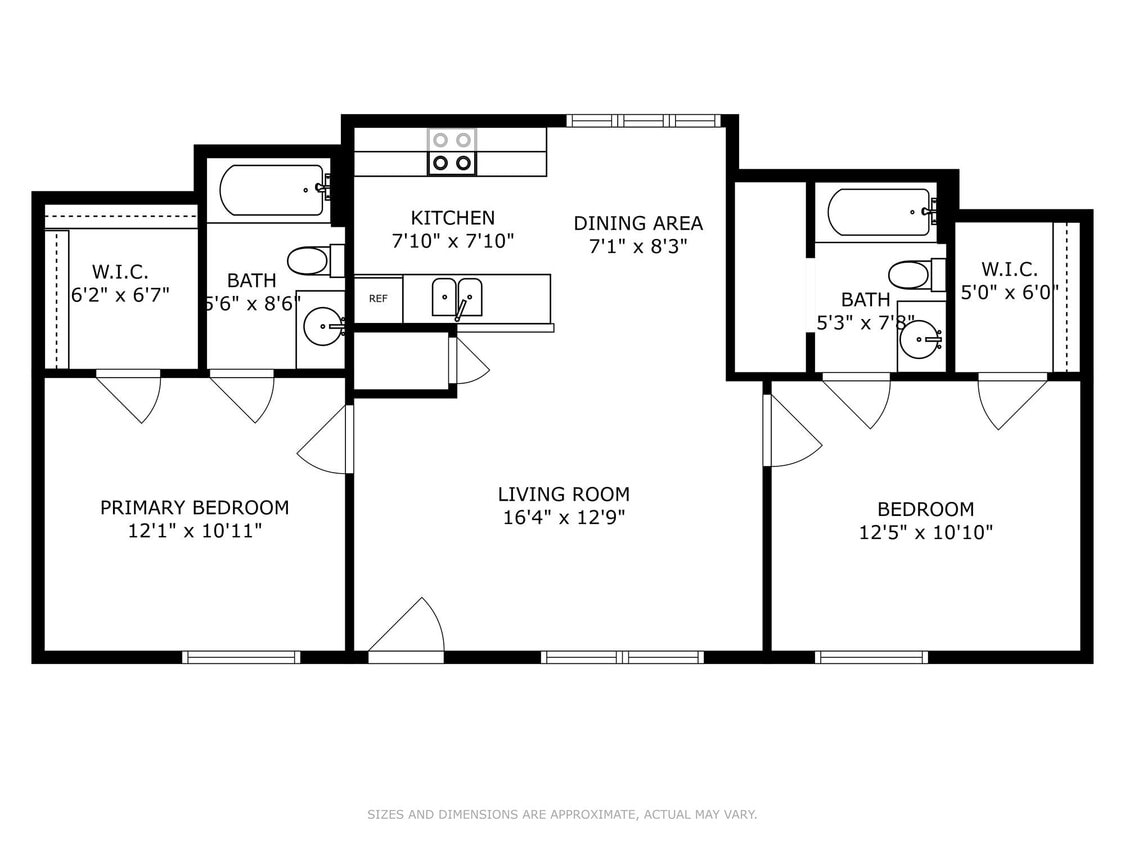 Floor Plan - Two Bedroom, Two Bath