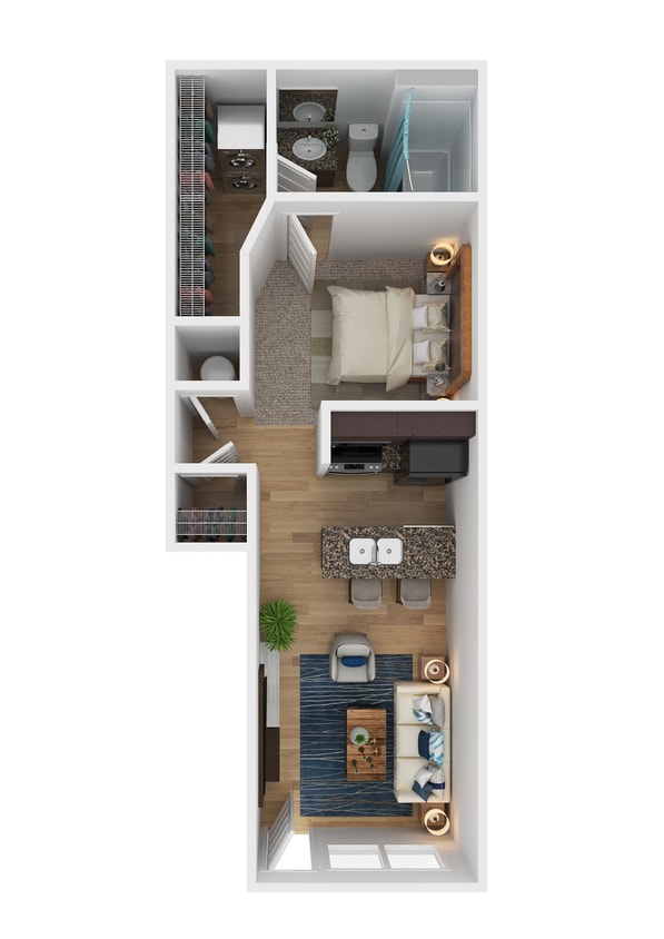 Studio-Designer-Courtyard-525-sq-ft.jpg - *S1 - Studio, One Bathroom