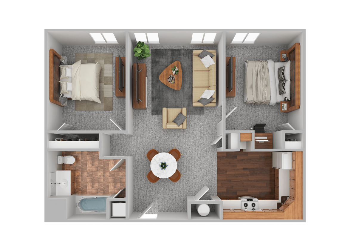Floor Plan - 2 Bed 1 Bath