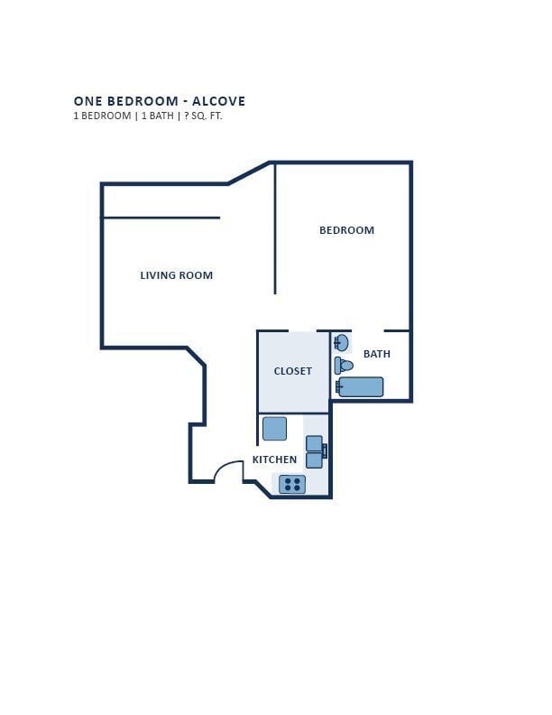 Floor Plan - One Bedroom with Alcove