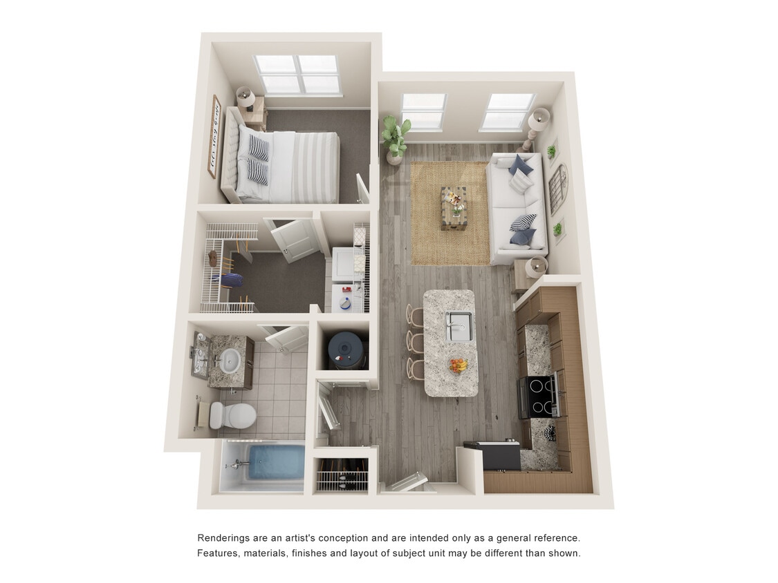 A1 - 1 Bed 650 sf