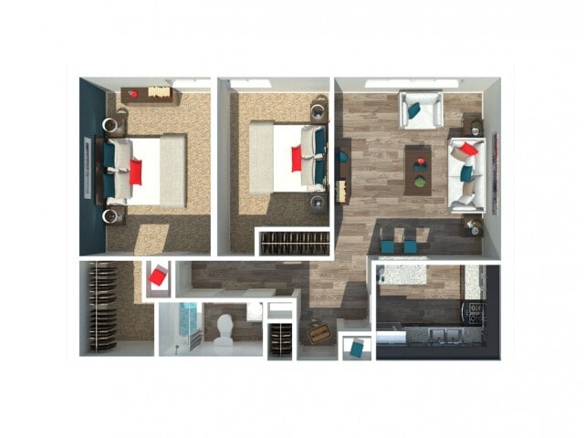 Two Bedroom One Bathroom S - Two Bedroom One Bathroom S