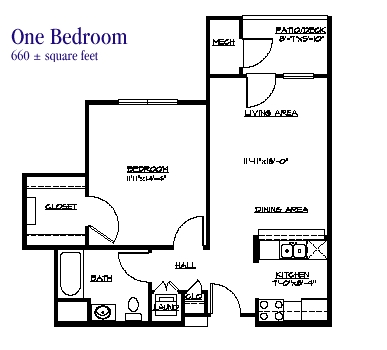 1BR/1BA - 1 Bedroom