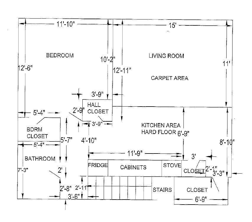 Floor Plan - 1 bedroom upper level- Not available