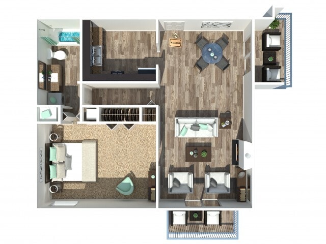 One Bedroom One Bath Garden 800 Sq Ft - 1 Bedroom 1 Bath 800