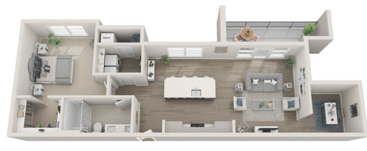 Floor Plan - Forte - One bedroom + Den