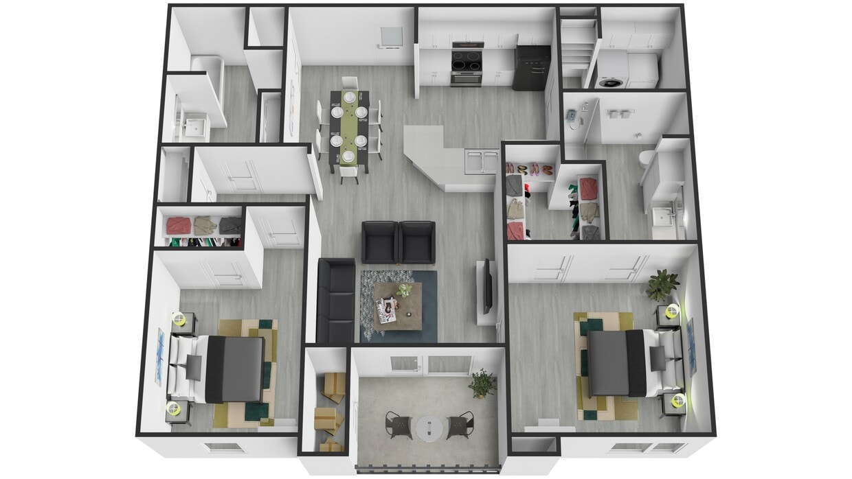 Floor Plan - 2 bed x 2 bath