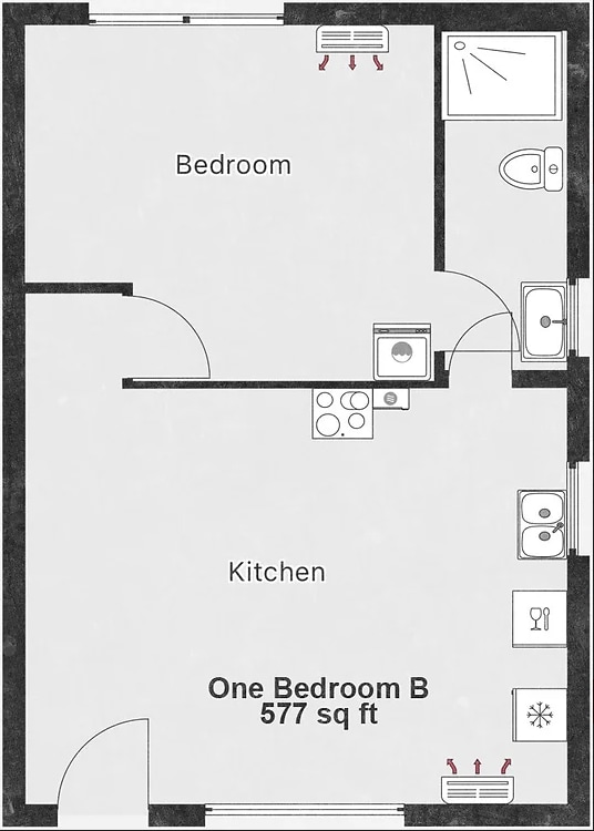 Floor Plan - 1X1 B