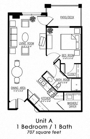 Floor Plan - One Bedroom