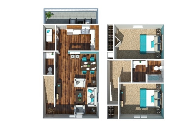 Two Bedroom One and A Half Bathroom - Birch