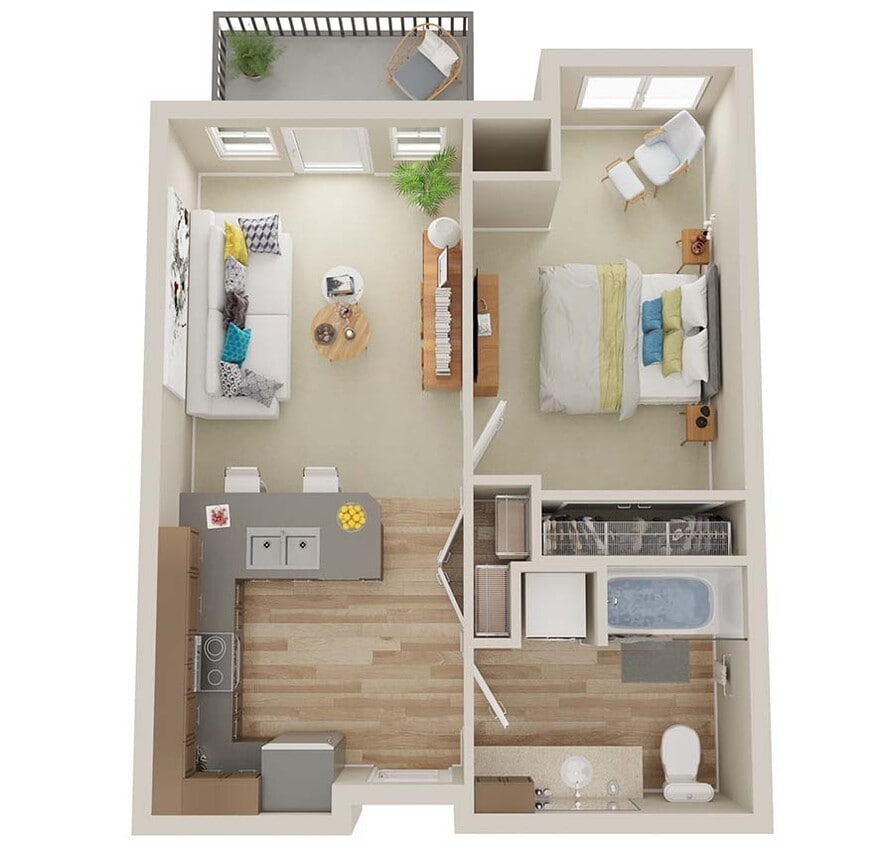 Floor Plan - 1x1 - B2