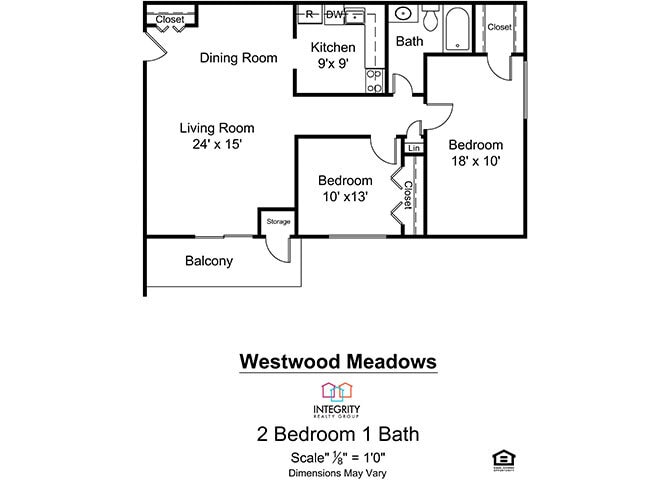 Floor Plan - 2 Bedroom 1 Bath