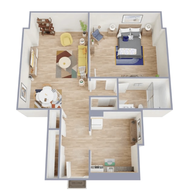 Floor Plan - One Bedroom, One Bath Deluxe
