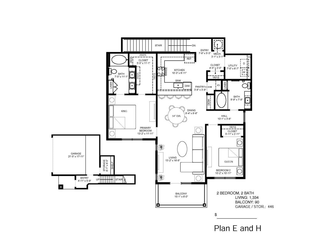 Floor Plan - 2 Bedroom 2 Bath 2nd Floor
