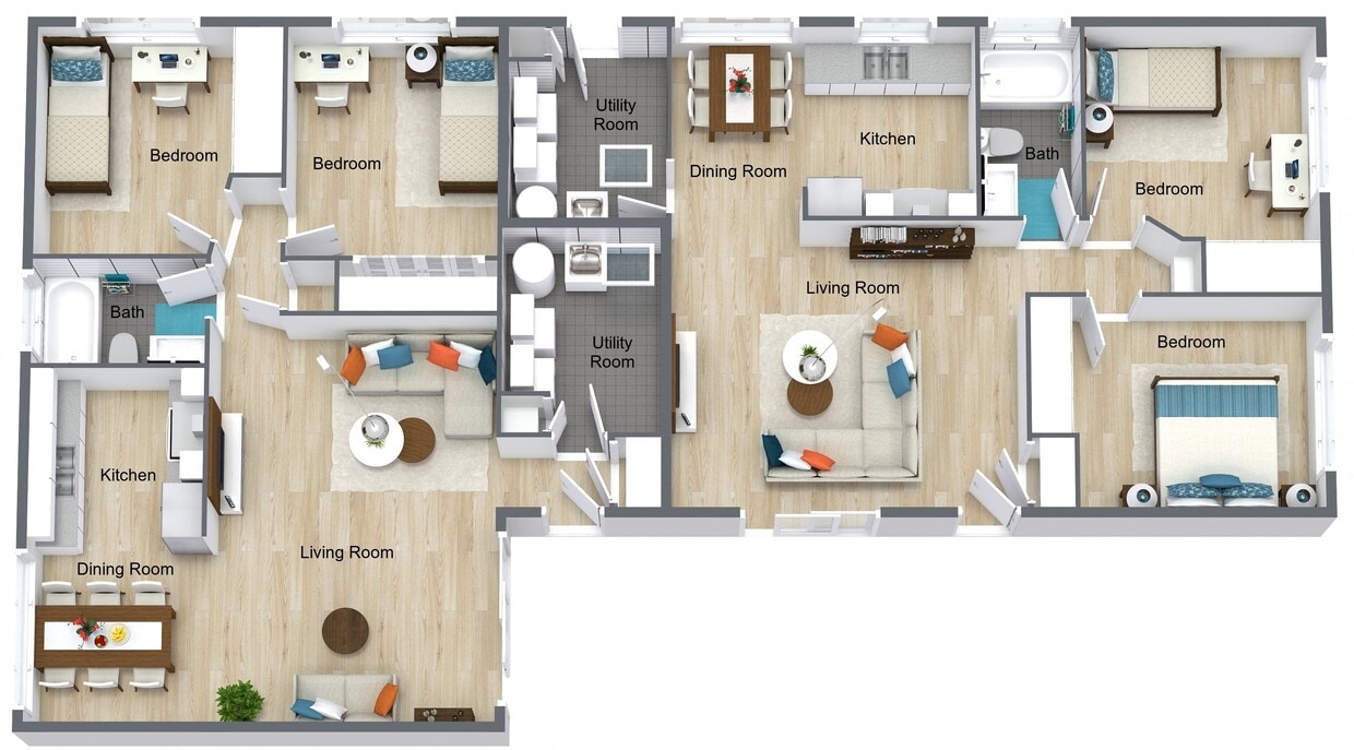 Floor Plan - Crater Lake - 2 Bedroom Cottage