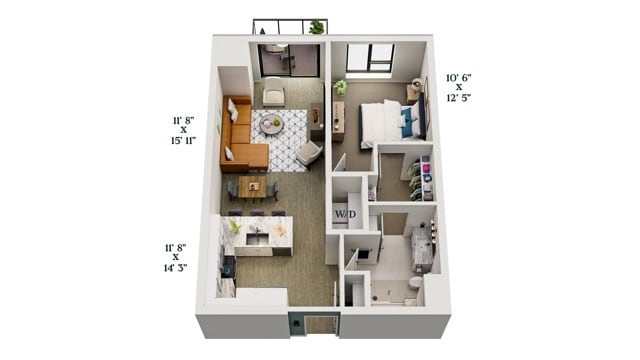 B6 | 1x1 | 743 sq ft - B6