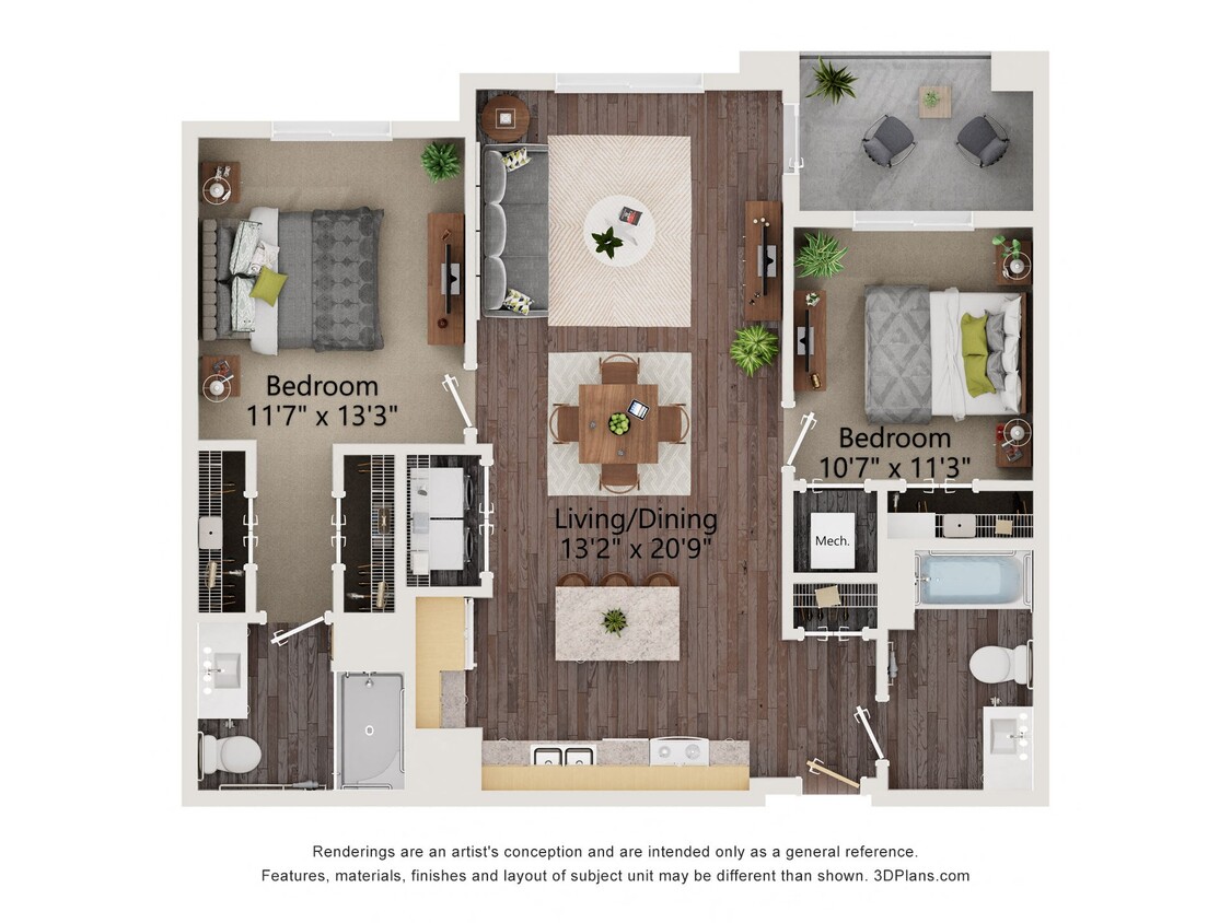 Floor Plan - Two Bedroom - 2B
